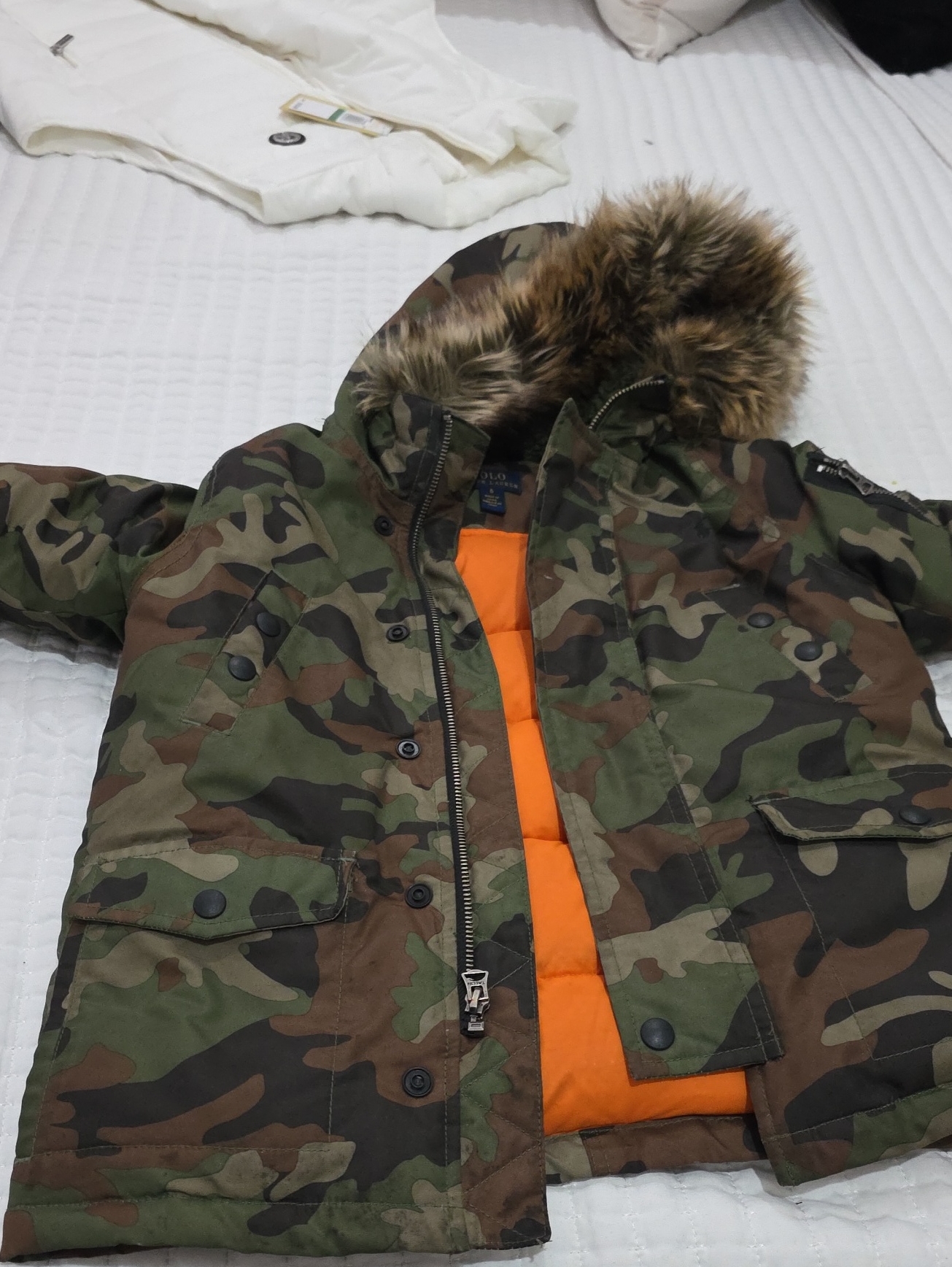 Polo By Ralph Lauren Camouflage Jacket With Orange Liner